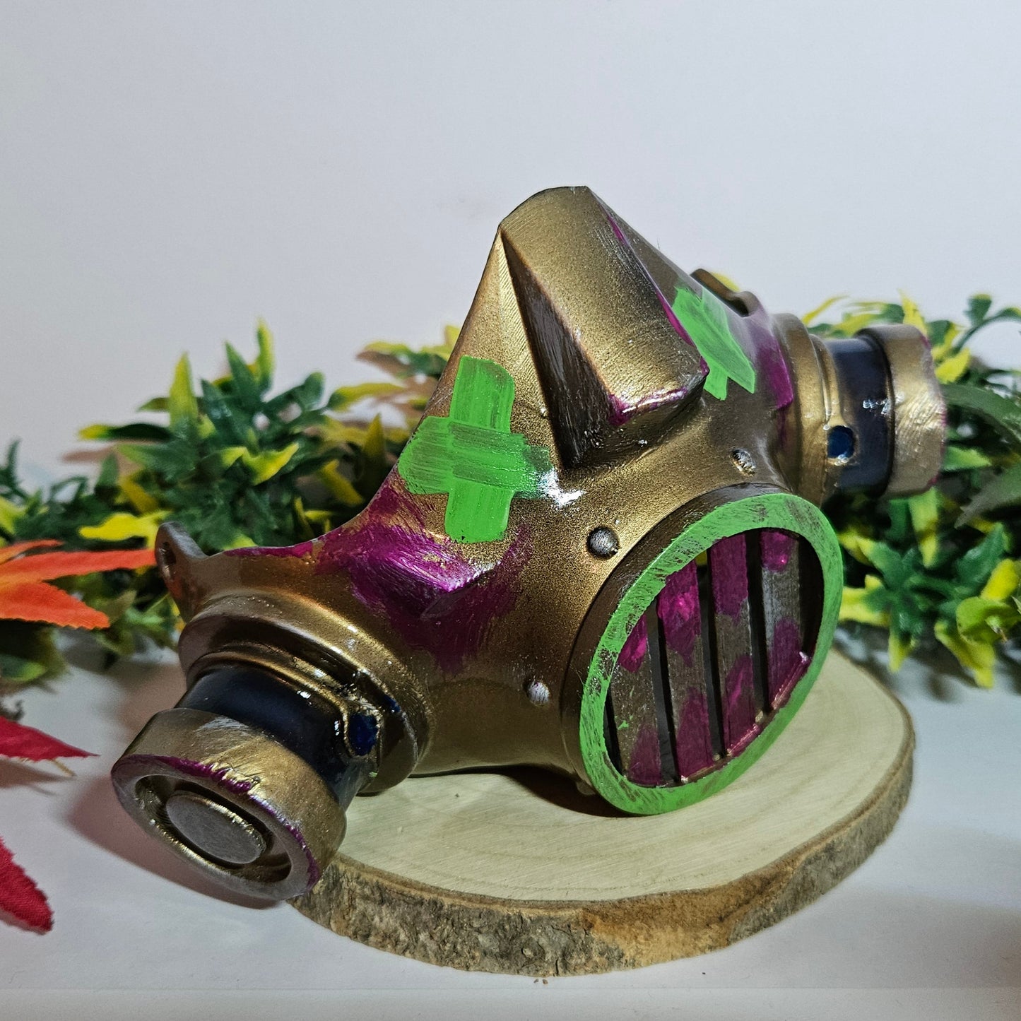 Handbemalte Jinx Gasmaske | Perfekt für Cosplay & Gaming | 3D-gedruckt aus PLA