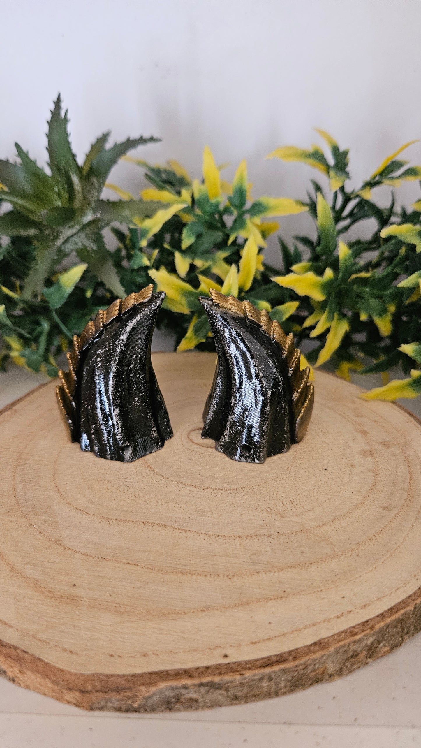 Cosplay Hörner – Handbemalte 3D-Druck Hörner aus PLA mit Nylonband – Fantasy Accessoire für LARP & Kostüm