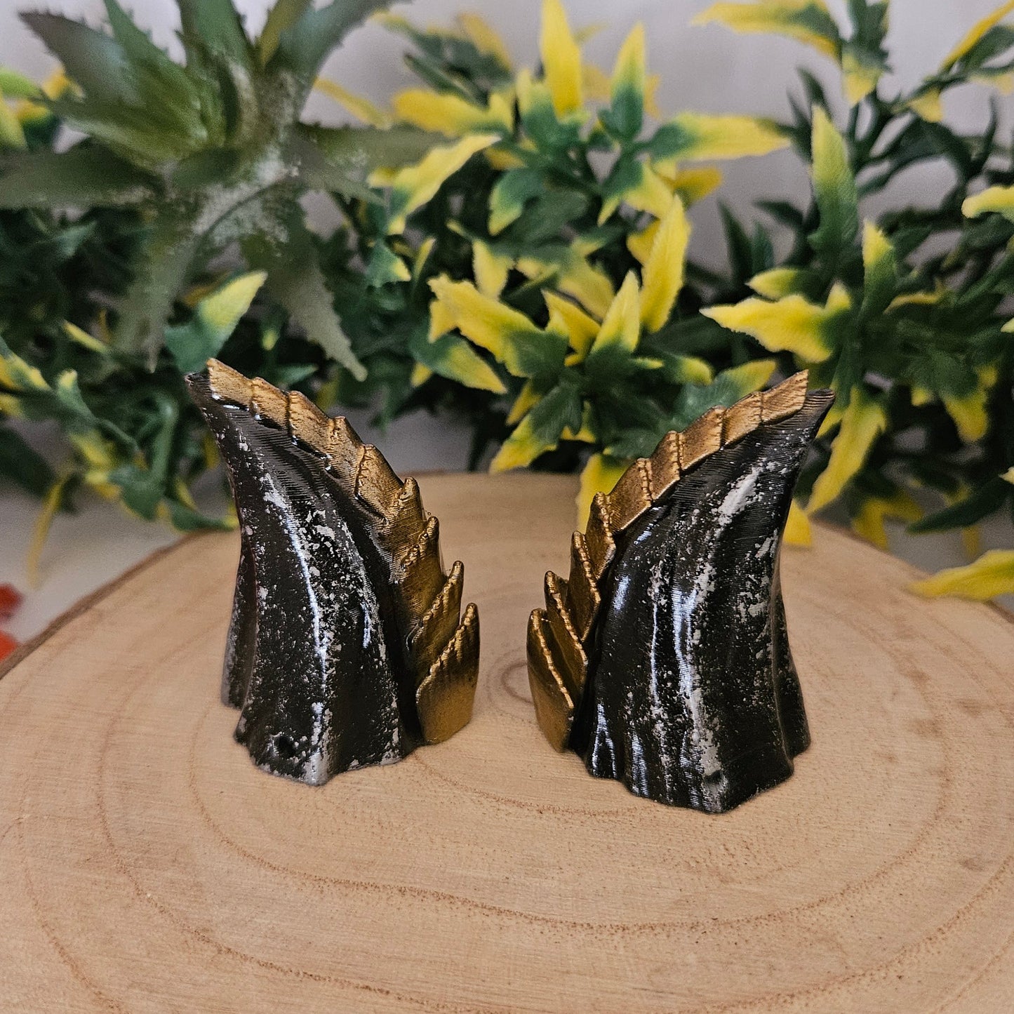 Cosplay Hörner – Handbemalte 3D-Druck Hörner aus PLA mit Nylonband – Fantasy Accessoire für LARP & Kostüm