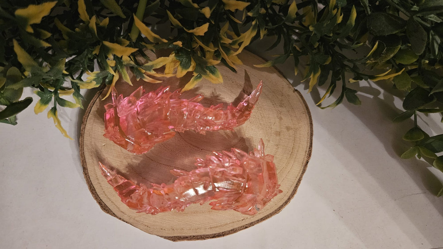 Pink 3D-Printed Resin Horns for Cosplay – Crystal-like Demon Horns | Handmade Accessories for Fantasy & Anime Costumes
