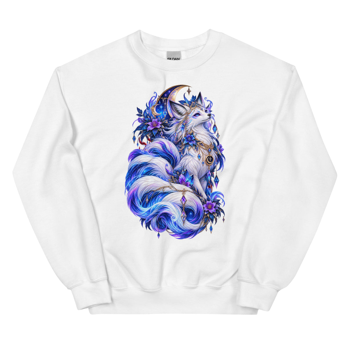 Mondfuchs – Mystisches Kitsune Sweatshirt – Vorderansicht