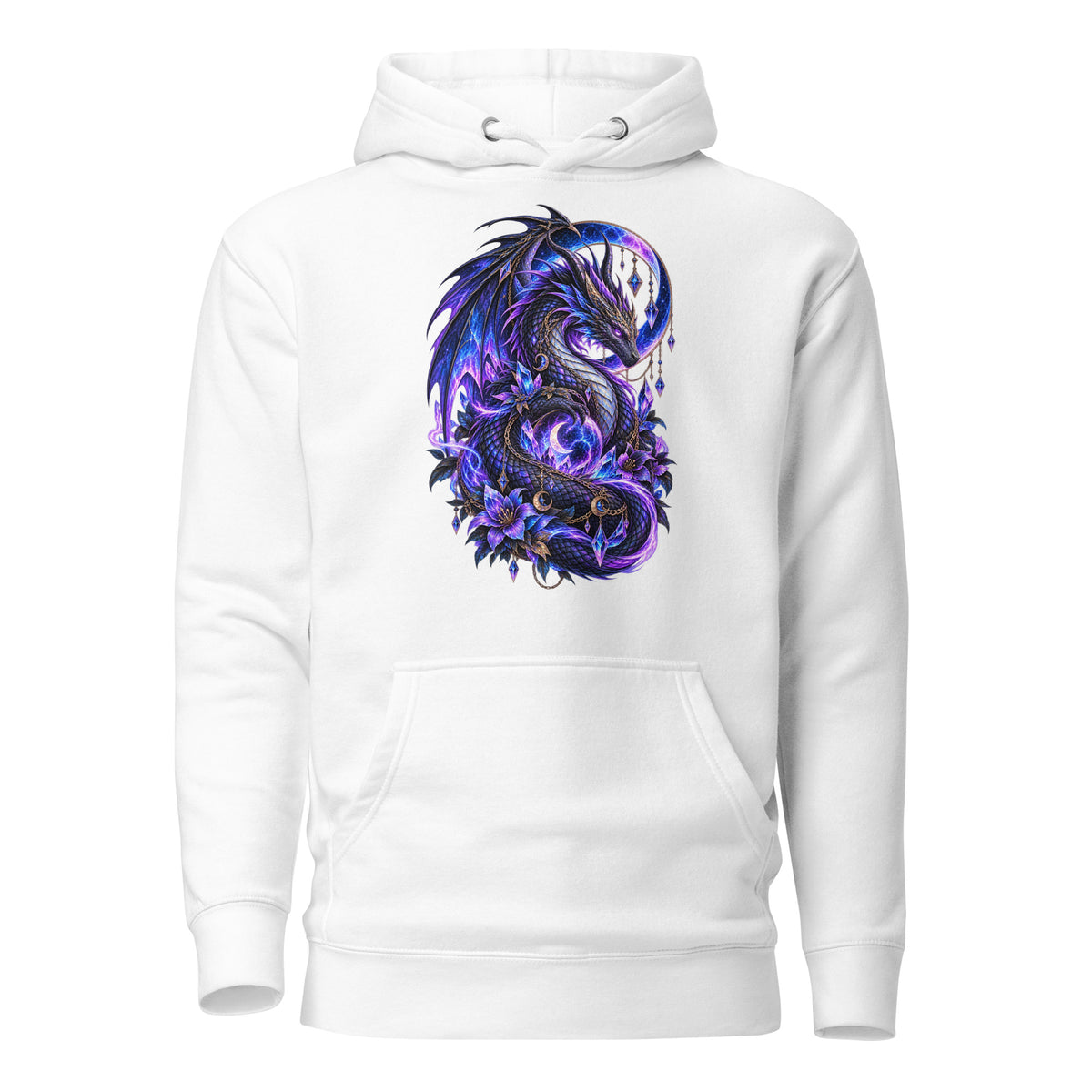 Drachenmond – Dark Fantasy Hoodie mit Drachenmotiv – Vorderansicht