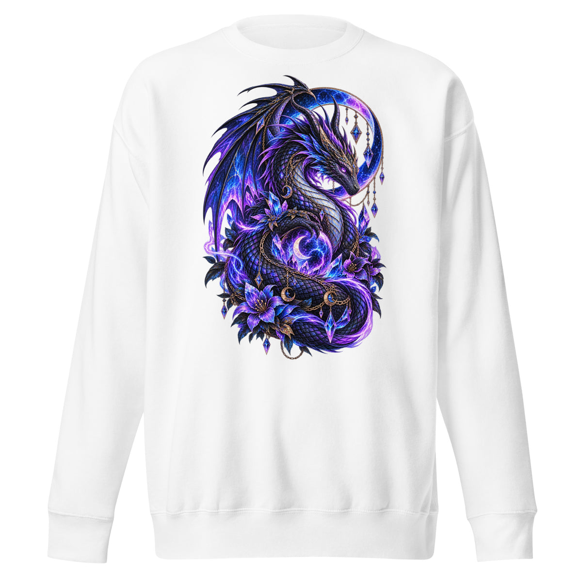 Drachenmond – Dark Fantasy Sweatshirt mit Drachenmotiv – Vorderansicht
