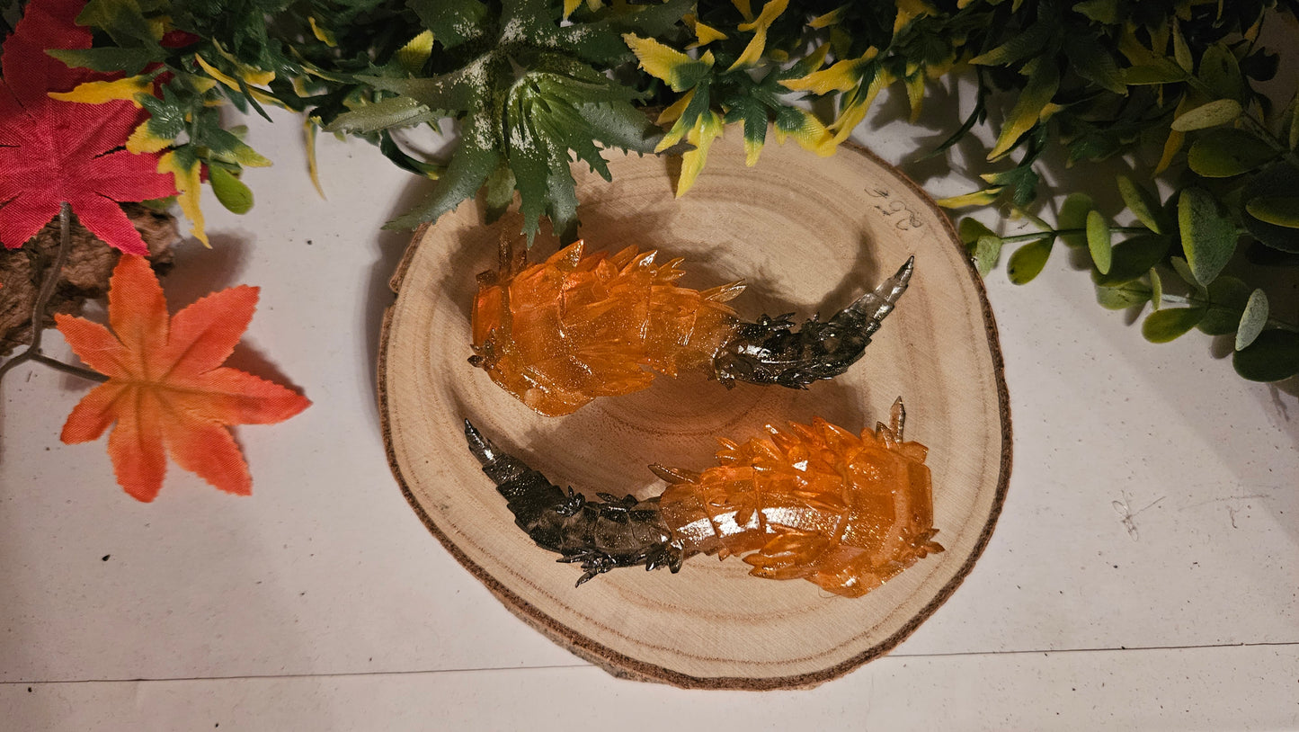 Cosplay Hörner Halloween Edition – 3D-gedruckt, Harz, Goldglitzer, inkl. transparentem Nylonband