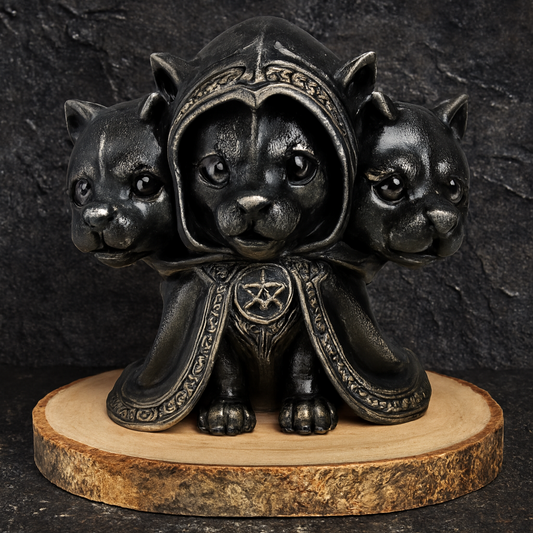 Mystical Gothic Cerberus Figurine - 3D-Printed Resin Decor, Hand-Painted, 10cm