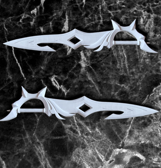 Genshin Impact Childe Water Weapons – 2er Set | 3D-gedruckt aus PLA | Perfekt für Cosplay & Gaming