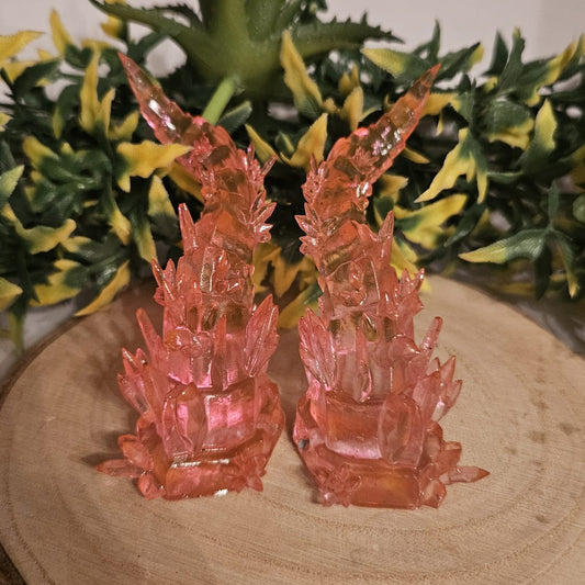 Pink 3D-Printed Resin Horns for Cosplay – Crystal-like Demon Horns | Handmade Accessories for Fantasy & Anime Costumes