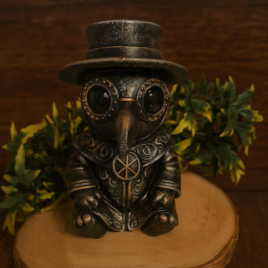 Mystische Plague Doktor Figur – Gothic Deko aus Kunstharz, handbemalt, 10cm