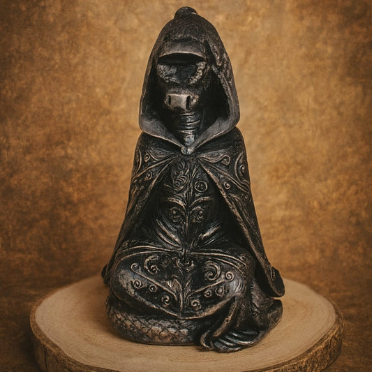 Mystical Gothic Snake Figurine - Hand-Painted Resin Decoration (10cm, 140g)