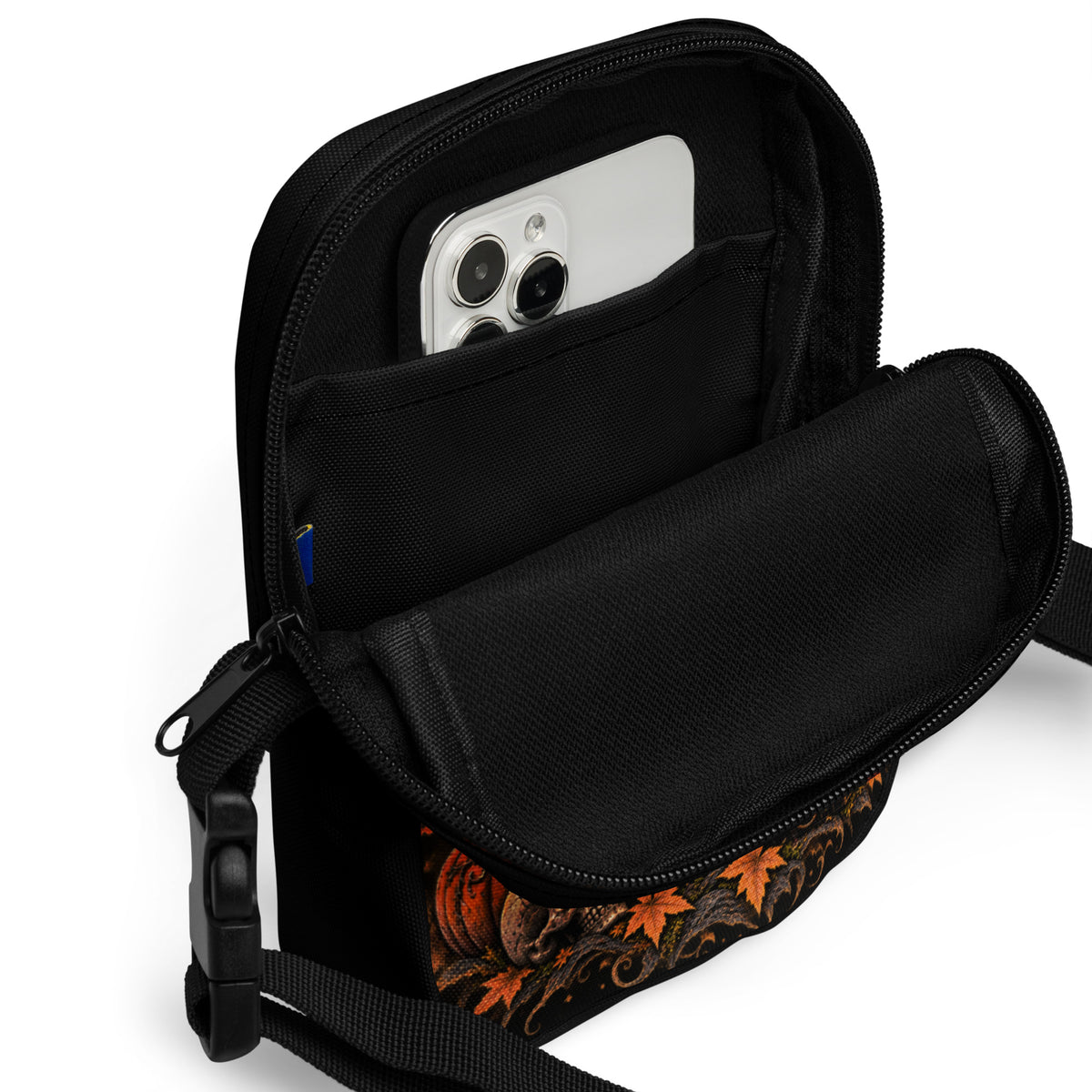 Schwarze Kürbishexe Crossbody Bag – Produktdetails