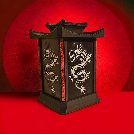 3D-gedruckte Japanische Drachen-Lampe aus PLA – Perfekt für Cosplay & Gaming-Setup
