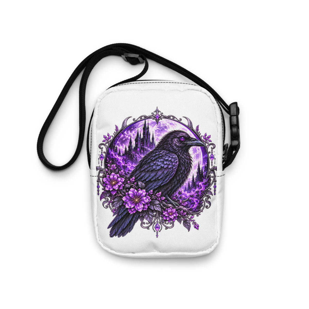 Weiße Rabenwächter Crossbody Bag – Rückansicht 2