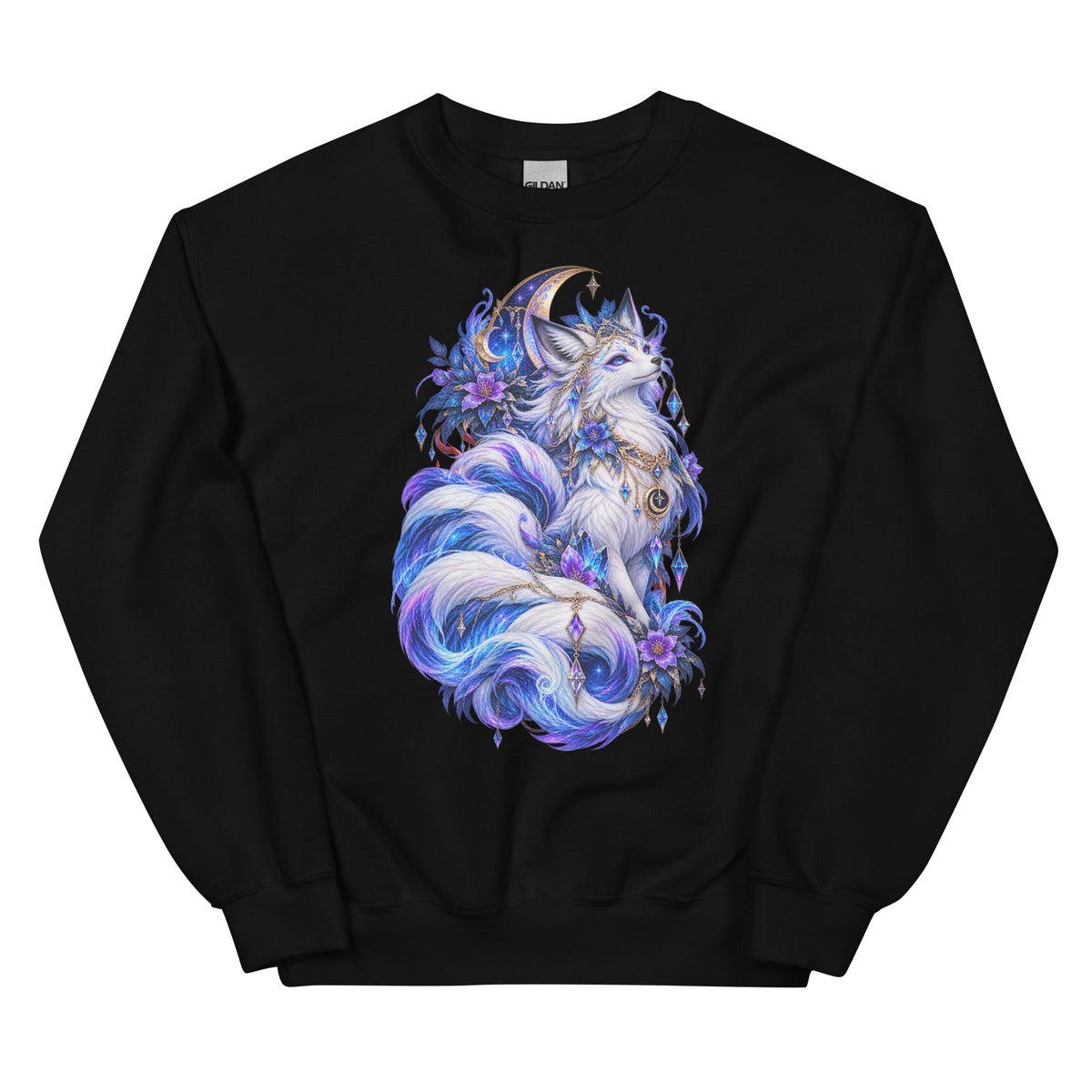 Mondfuchs – Mystisches Kitsune Sweatshirt – Vorderansicht