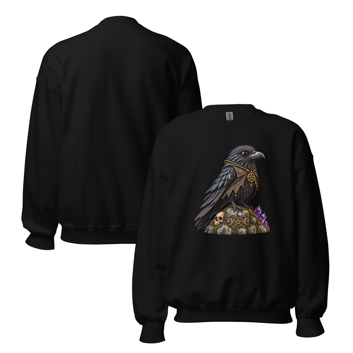 Rabenwächter Sweatshirt – Schwarz & Weiß – Rückansicht