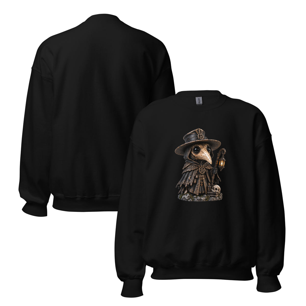 Pestdoktor Sweatshirt – Schwarz & Weiß – Rückansicht