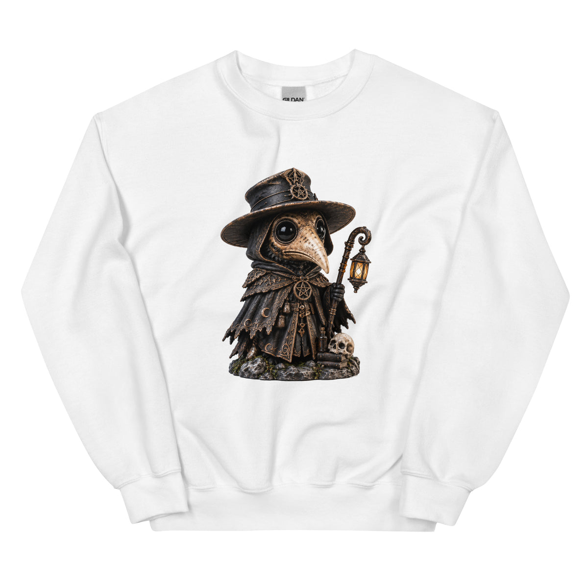 Pestdoktor Sweatshirt – Schwarz & Weiß – Vorderansicht