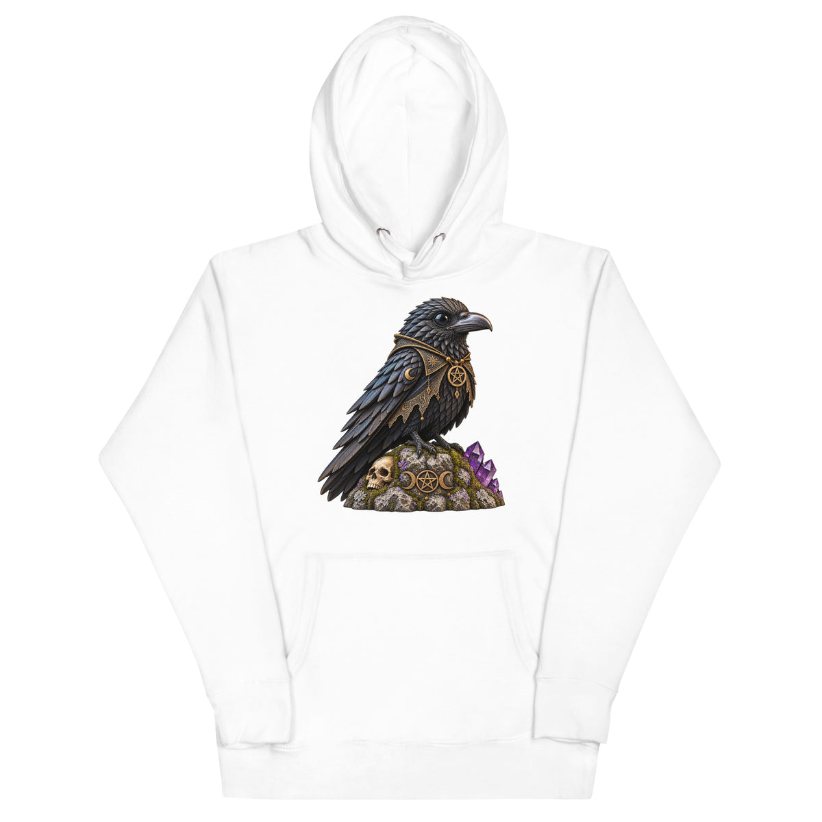 Rabenwächter Hoodie – Schwarz & Weiß – Vorderansicht