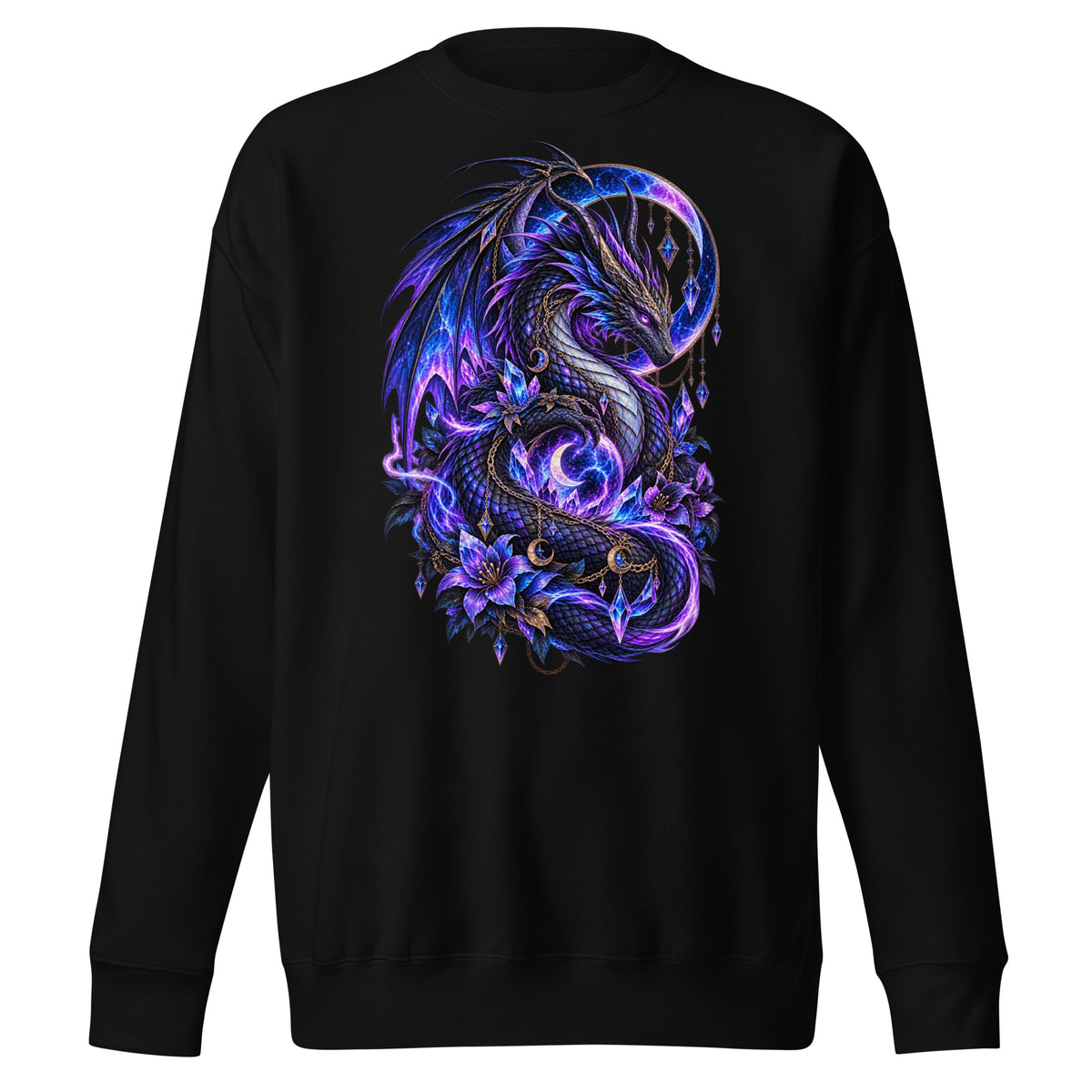 Drachenmond – Dark Fantasy Sweatshirt mit Drachenmotiv – Vorderansicht