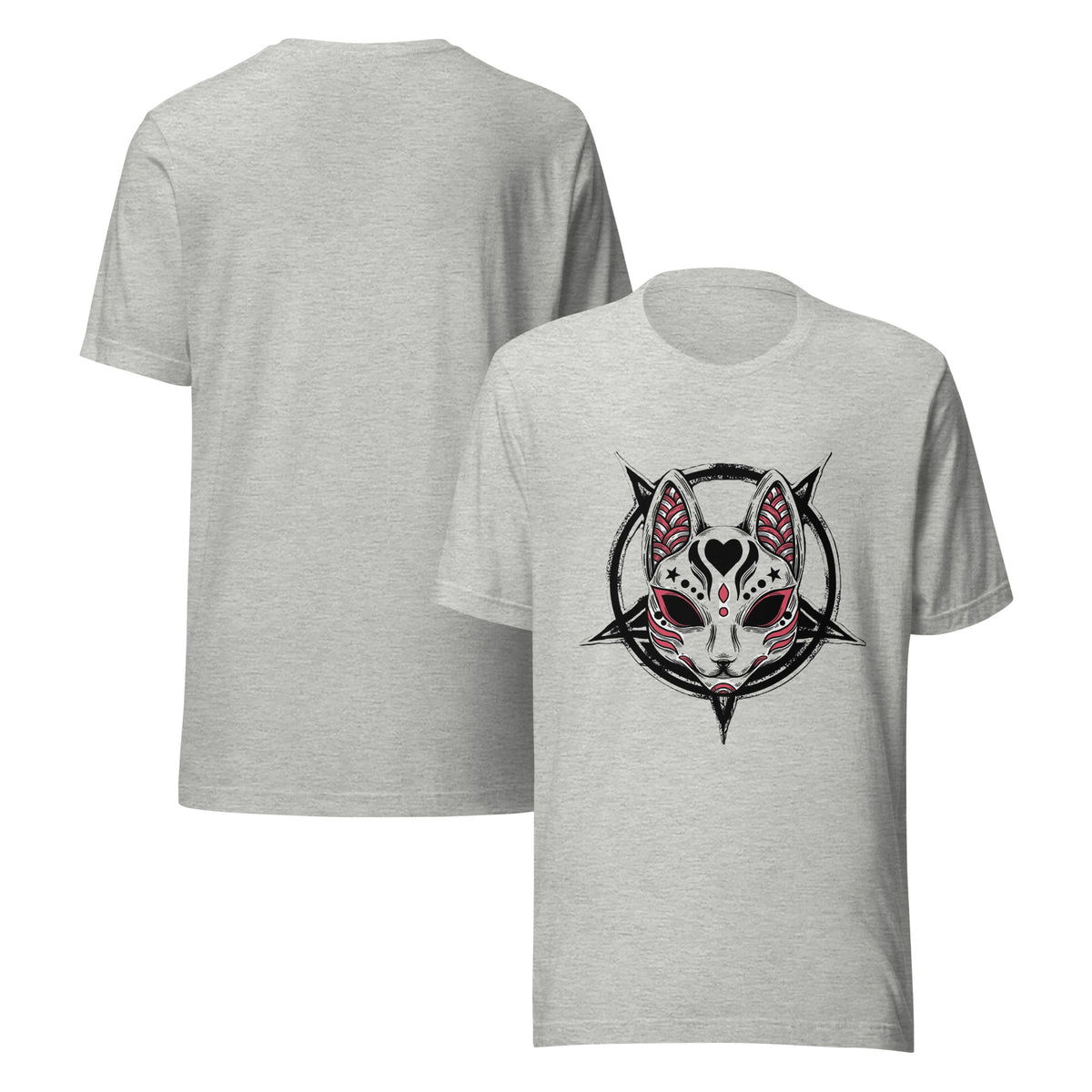 Kitsune-Maske – Gothic T-Shirt – Rückansicht