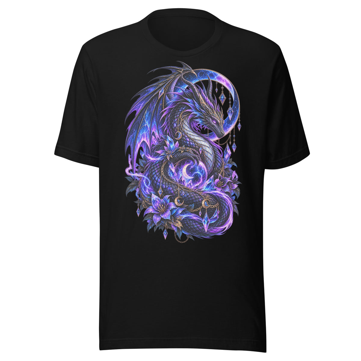 Drachenmond – Dark Fantasy T-Shirt mit Drachenmotiv – Vorderansicht
