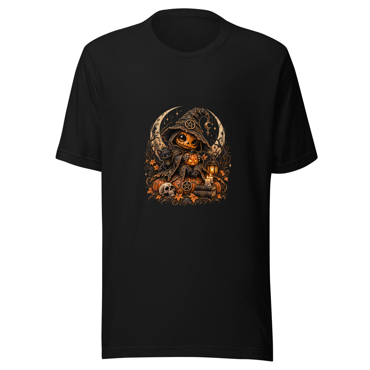 Kürbishexe Halloween T-Shirt – Produktansicht